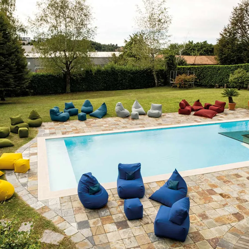 Poltrona Sacco per il Giardino in Tessuto Outdoor Color Grigio Tortora - Maestrale Viadurini