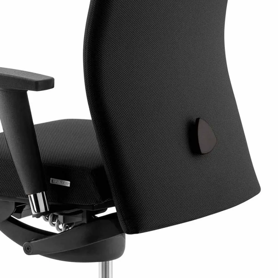 Poltrona Ufficio Design Ergonomica Girevole con Braccioli e Poggiatesta - Romolo Viadurini