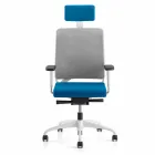 Poltrona Ufficio Ecologica Design Ergonomico Girevole con Poggiatesta - Meliva Viadurini