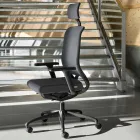 Poltrona Ufficio Ecologica Design Ergonomico Girevole con Poggiatesta - Meliva Viadurini