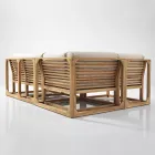 Poltroncina Angolare da Esterno in Teak Naturale e Cuscini - Circe Viadurini