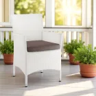 Poltroncina da Esterno Impilabile in Alluminio Rivestita Wicker - Bruma Viadurini