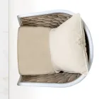 Poltroncina da Esterno in Alluminio e Tessuto Olefil Intrecciato a Mano - Reda Viadurini
