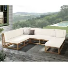 Poltroncina da Esterno in Teak Naturale e Cuscini - Circe Viadurini