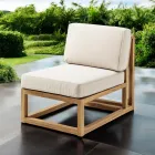 Poltroncina da Esterno in Teak Naturale e Cuscini - Circe Viadurini
