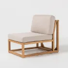 Poltroncina da Esterno in Teak Naturale e Cuscini - Circe Viadurini