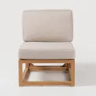 Poltroncina da Esterno in Teak Naturale e Cuscini - Circe Viadurini