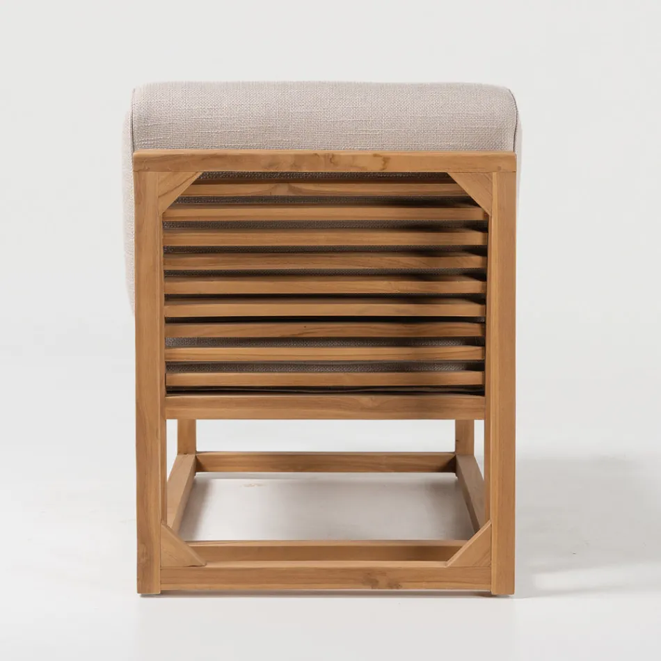 Poltroncina da Esterno in Teak Naturale e Cuscini - Circe Viadurini