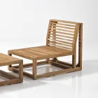 Poltroncina da Esterno in Teak Naturale e Cuscini - Circe Viadurini
