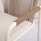 Poltroncina da Esterno Realizzata in Alluminio Beige e Corda Terra - Luxe Viadurini