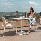 Poltroncina da Esterno Realizzata in Alluminio Beige e Corda Terra - Luxe Viadurini