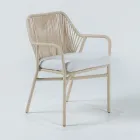 Poltroncina da Giardino in Alluminio e Intreccio in Corda - Asteria Viadurini