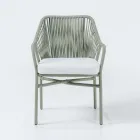 Poltroncina da Giardino in Alluminio e Intreccio in Corda - Asteria Viadurini