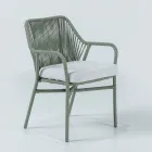 Poltroncina da Giardino in Alluminio e Intreccio in Corda - Asteria Viadurini