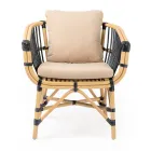 Poltroncina da Giardino in Rattan Naturale con Cuscini Inclusi – Catelyn Viadurini