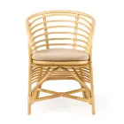Poltroncina da Giardino in Rattan Naturale, Cuscino Incluso, – Torvi Viadurini