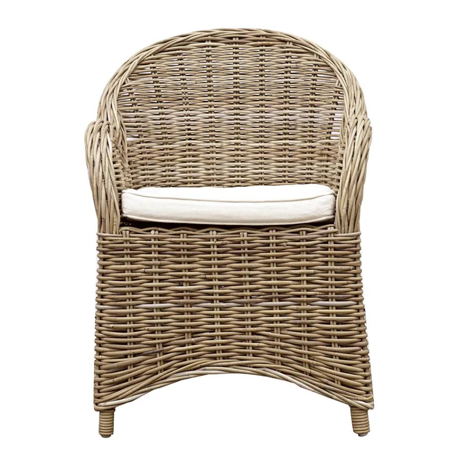 Poltroncina da Giardino Realizzata in Legno e Fibra in Grey Kubu - Lido Viadurini