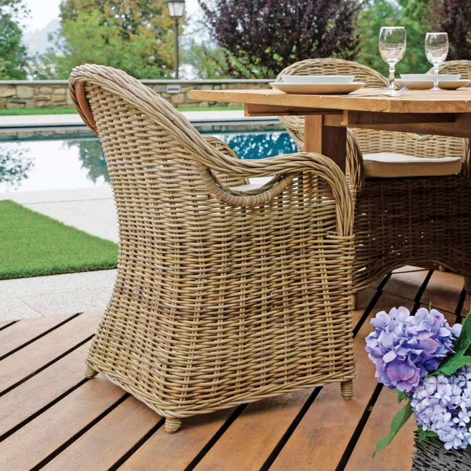Poltroncina da Giardino Realizzata in Legno e Fibra in Grey Kubu - Lido Viadurini