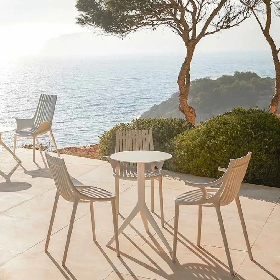 Poltroncina da Pranzo per Esterno Plastica Impilabile 4 Pezzi - Ibiza by Vondom Viadurini