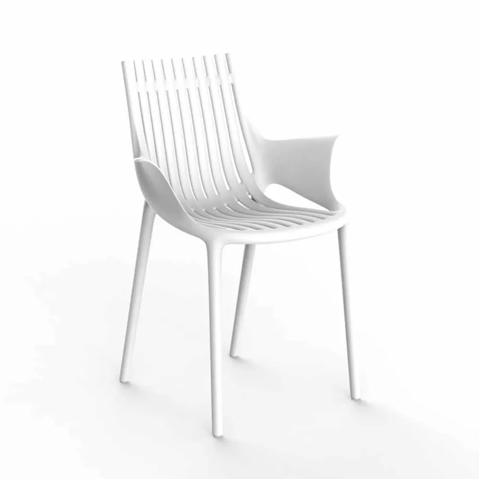 Poltroncina da Pranzo per Esterno Plastica Impilabile 4 Pezzi - Ibiza by Vondom Viadurini