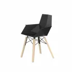 Poltroncina da Soggiorno di Design in Polipropilene e Legno - Faz Wood by Vondom Viadurini