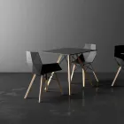 Poltroncina da Soggiorno di Design in Polipropilene e Legno - Faz Wood by Vondom Viadurini