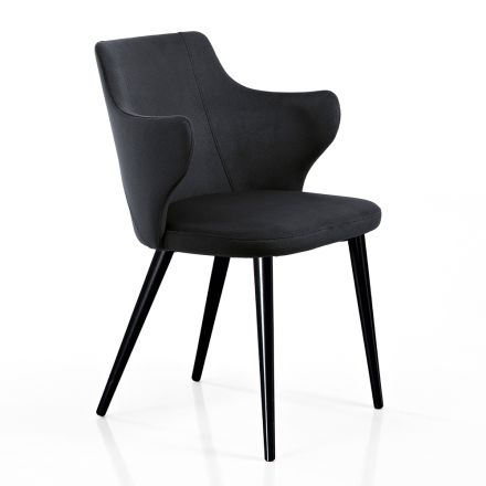Poltroncina da Soggiorno Elegante Tessuto Colorato e Metallo Nero - Duchessa Viadurini