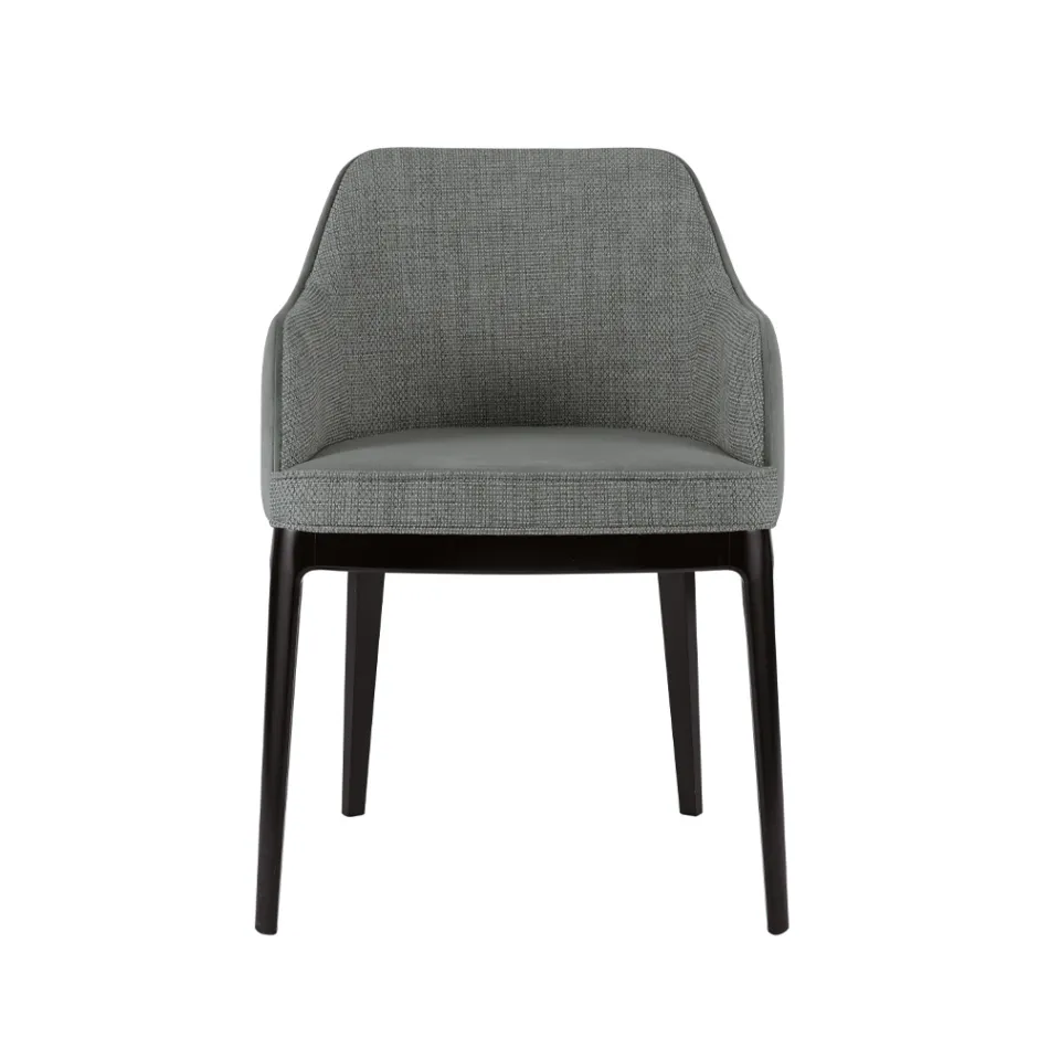 Poltroncina da Soggiorno in Diversi Tessuti e Legno Massello Made in Italy - Evy Viadurini