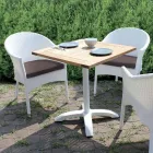Poltroncina Impilabile in Alluminio Rivestita Wicker Bianco - Bruma Viadurini