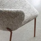 Poltroncina in Metallo e Seduta in Cachemire Neve Made in Italy - Edera Viadurini
