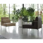 Poltroncina in Metallo e Seduta in Ecopelle Made in Italy - Menta Viadurini