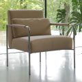Poltroncina in Metallo e Seduta in Ecopelle Made in Italy - Menta