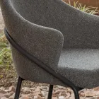 Poltroncina in Metallo e Seduta in Tessuto Riciclato Made in Italy - Salvia Viadurini