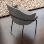 Poltroncina in Metallo e Seduta in Tessuto Riciclato Made in Italy - Salvia Viadurini