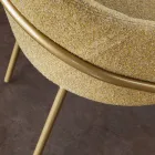 Poltroncina in Metallo e Seduta in Tessuto Riciclato Made in Italy - Salvia Viadurini