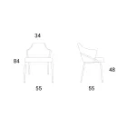 Poltroncina in Metallo e Seduta in Tessuto Riciclato Made in Italy - Salvia Viadurini
