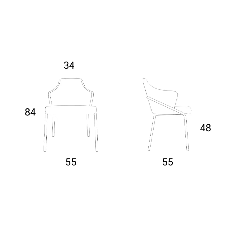 Poltroncina in Metallo e Seduta in Tessuto Riciclato Made in Italy - Salvia Viadurini