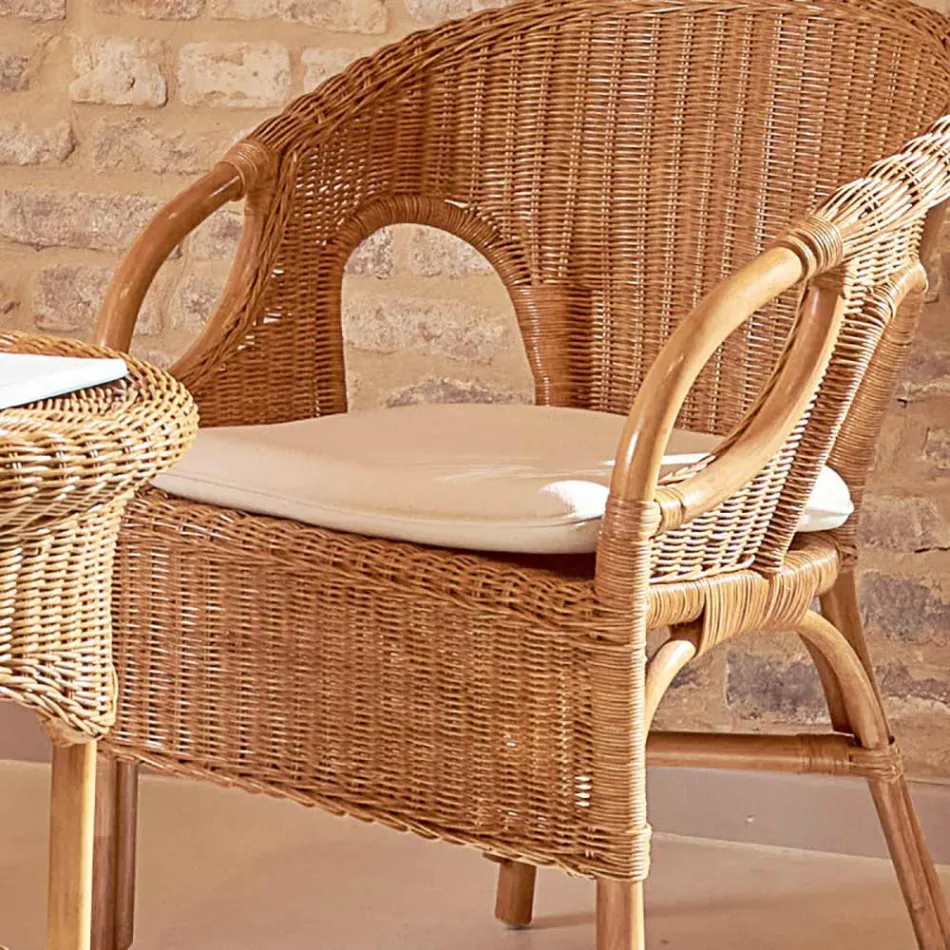 Poltroncina Outdoor in Midollino con Cuscino Seduta – Nathaniel Viadurini