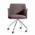 Poltroncina per Ufficio Girevole con Ruote e Braccioli Made in Italy - Felix