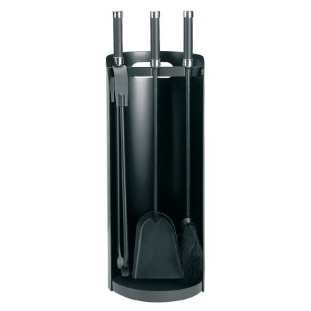 Porta Attrezzi con 3 Utensili per il Camino in Metallo Made in Italy - Bazar Viadurini