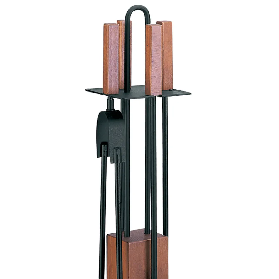 Porta Attrezzi con 4 Accessori, Manici e Struttura in Legno Made in Italy - Koi Viadurini