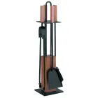 Porta Attrezzi con 4 Accessori, Manici e Struttura in Legno Made in Italy - Koi Viadurini