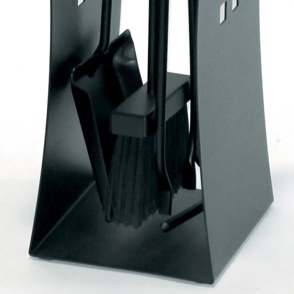 Porta Attrezzi dalle Linee Moderne in Metallo e 4 Utensili Made in Italy - Maiko Viadurini