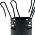 Porta Attrezzi per il Camino con 4 Strumenti in Metallo Made in Italy - Baobab Viadurini
