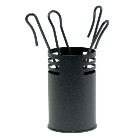 Porta Attrezzi per il Camino con 4 Strumenti in Metallo Made in Italy - Baobab Viadurini