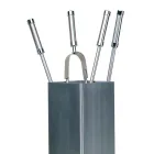 Porta Attrezzi Quadrato in Acciaio Inox e 4 Accessori Made in Italy - Iena Viadurini