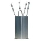 Porta Attrezzi Quadrato in Acciaio Inox e 4 Accessori Made in Italy - Iena Viadurini