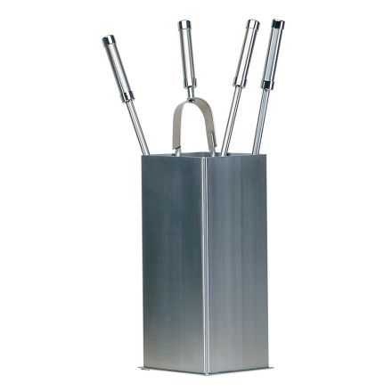 Porta Attrezzi Quadrato in Acciaio Inox e 4 Accessori Made in Italy - Iena Viadurini