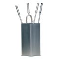 Porta Attrezzi Quadrato in Acciaio Inox e 4 Accessori Made in Italy - Iena
