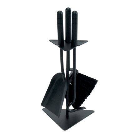 Porta Attrezzi Triangolare con 3 Utensili per il Camino Made in Italy - Tabu Viadurini